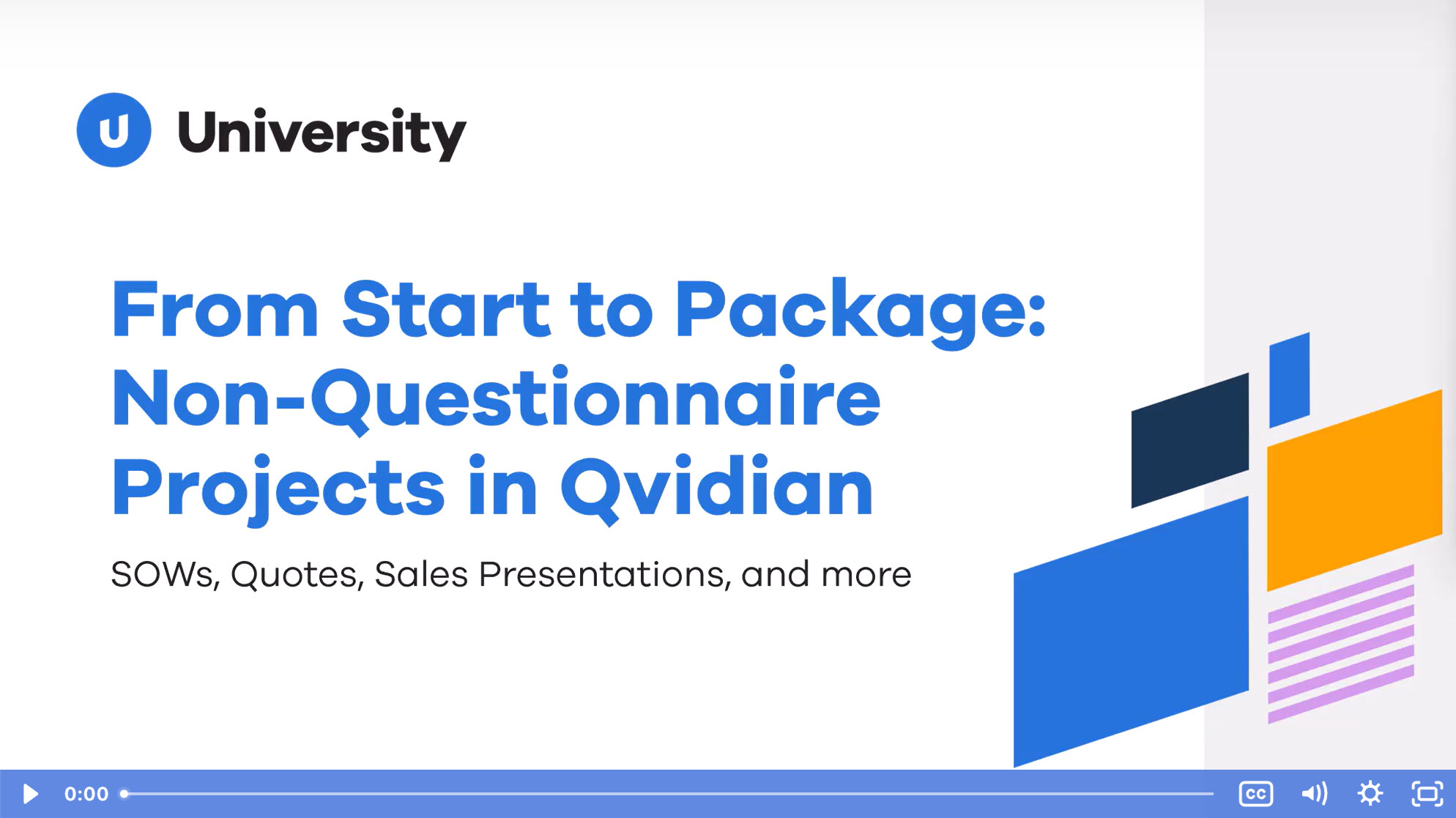 From Start to Package: Non-Questionnaire Projects in Qvidian